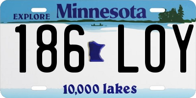 MN license plate 186LOY