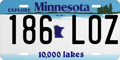 MN license plate 186LOZ