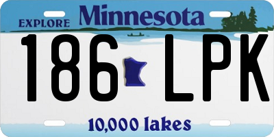 MN license plate 186LPK