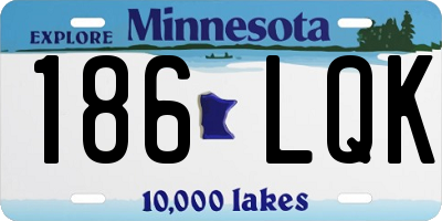 MN license plate 186LQK