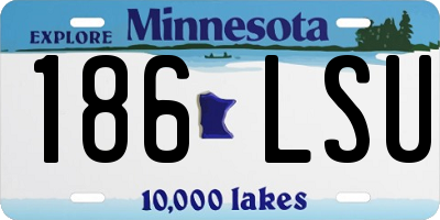 MN license plate 186LSU