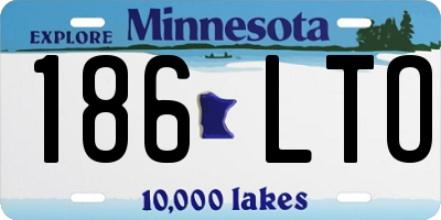 MN license plate 186LTO