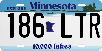 MN license plate 186LTR