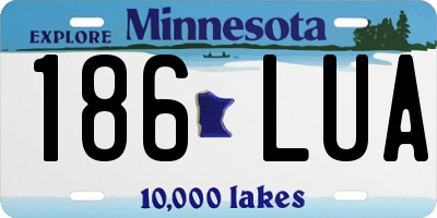 MN license plate 186LUA