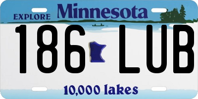 MN license plate 186LUB