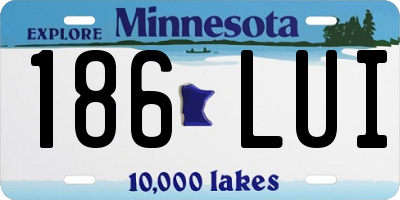 MN license plate 186LUI