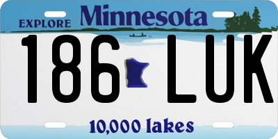 MN license plate 186LUK