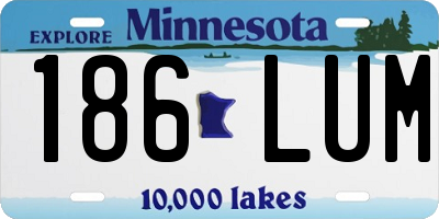 MN license plate 186LUM