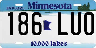 MN license plate 186LUO