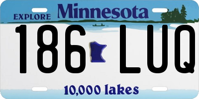 MN license plate 186LUQ
