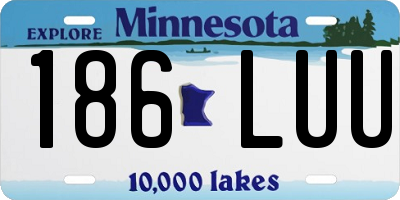 MN license plate 186LUU