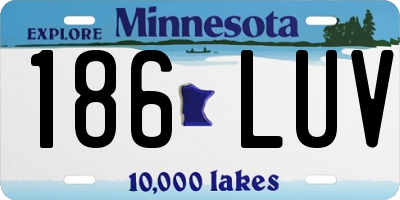 MN license plate 186LUV