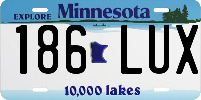 MN license plate 186LUX