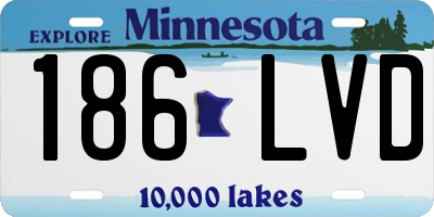 MN license plate 186LVD