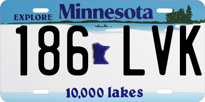 MN license plate 186LVK