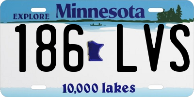 MN license plate 186LVS