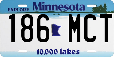 MN license plate 186MCT