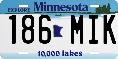 MN license plate 186MIK