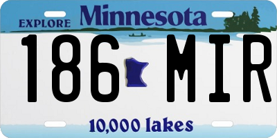 MN license plate 186MIR