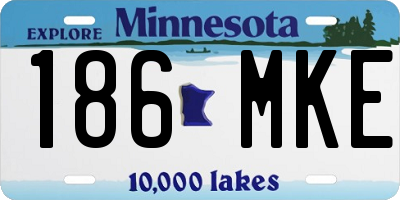 MN license plate 186MKE