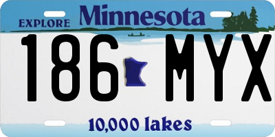 MN license plate 186MYX