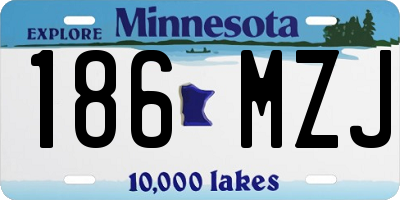 MN license plate 186MZJ