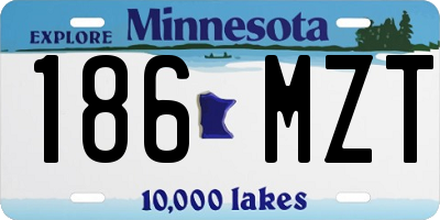 MN license plate 186MZT