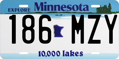 MN license plate 186MZY