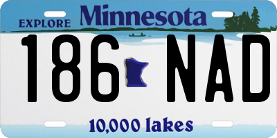 MN license plate 186NAD