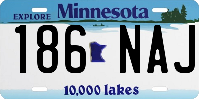MN license plate 186NAJ