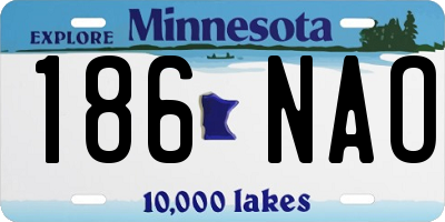 MN license plate 186NAO