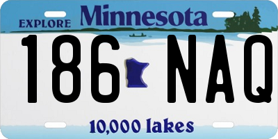 MN license plate 186NAQ