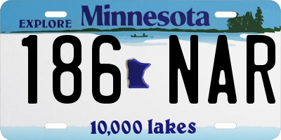 MN license plate 186NAR