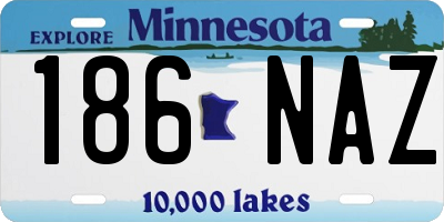 MN license plate 186NAZ