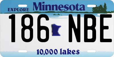 MN license plate 186NBE