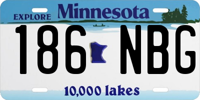 MN license plate 186NBG