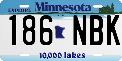 MN license plate 186NBK