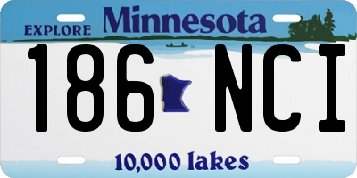 MN license plate 186NCI