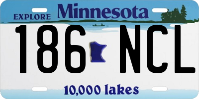 MN license plate 186NCL