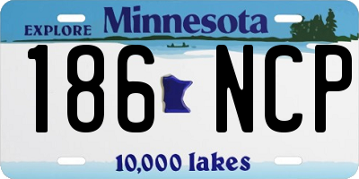 MN license plate 186NCP