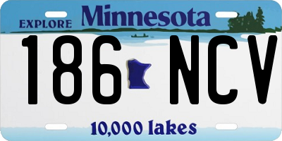 MN license plate 186NCV