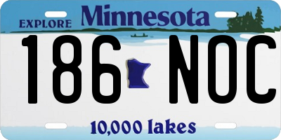 MN license plate 186NOC