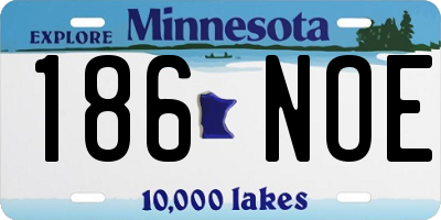 MN license plate 186NOE