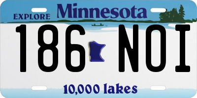 MN license plate 186NOI