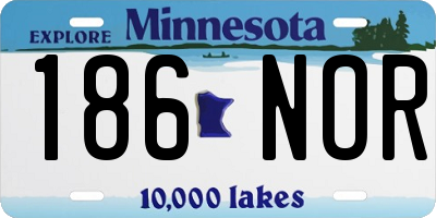 MN license plate 186NOR
