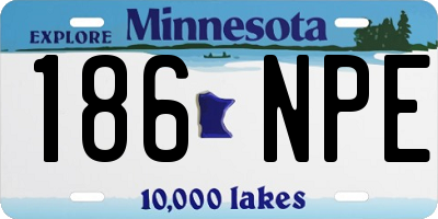 MN license plate 186NPE