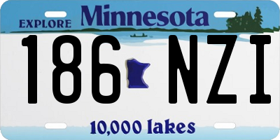 MN license plate 186NZI