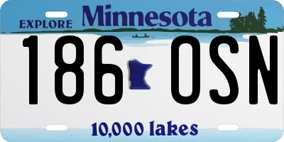 MN license plate 186OSN