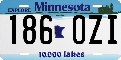MN license plate 186OZI
