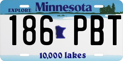 MN license plate 186PBT